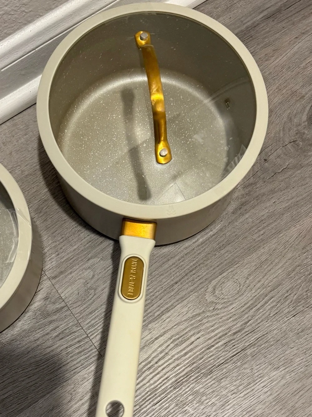 Thym & Table Granite 3 Pcs Ceramic Nonstick Cookware Tube & Gold